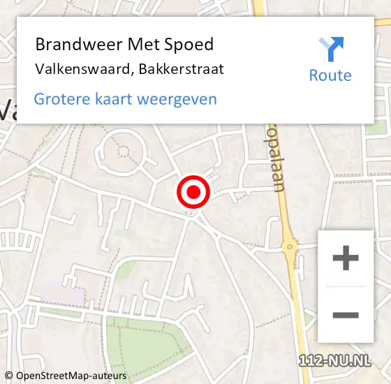 Locatie op kaart van de 112 melding: Brandweer Met Spoed Naar Valkenswaard, Bakkerstraat op 28 juni 2022 09:25