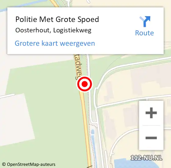 Locatie op kaart van de 112 melding: Politie Met Grote Spoed Naar Oosterhout, Logistiekweg op 28 juni 2022 09:36