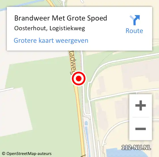 Locatie op kaart van de 112 melding: Brandweer Met Grote Spoed Naar Oosterhout, Logistiekweg op 28 juni 2022 09:37