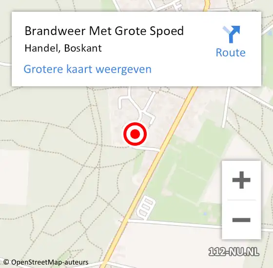 Locatie op kaart van de 112 melding: Brandweer Met Grote Spoed Naar Handel, Boskant op 28 juni 2022 10:11