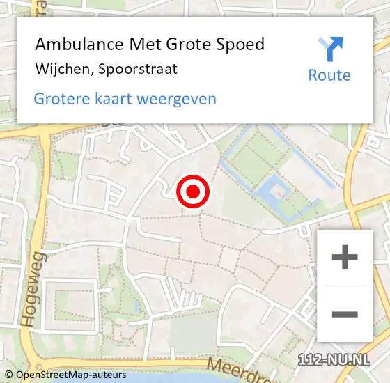 Locatie op kaart van de 112 melding: Ambulance Met Grote Spoed Naar Wijchen, Spoorstraat op 28 juni 2022 10:44