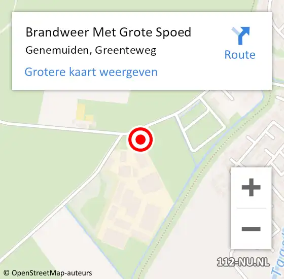 Locatie op kaart van de 112 melding: Brandweer Met Grote Spoed Naar Genemuiden, Greenteweg op 28 juni 2022 11:07