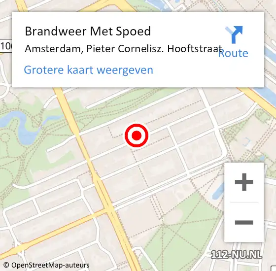 Locatie op kaart van de 112 melding: Brandweer Met Spoed Naar Amsterdam, Pieter Cornelisz. Hooftstraat op 28 juni 2022 11:50