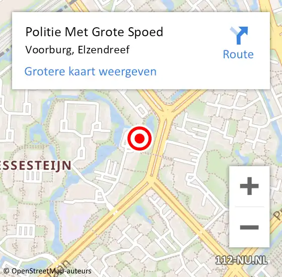 Locatie op kaart van de 112 melding: Politie Met Grote Spoed Naar Voorburg, Elzendreef op 28 juni 2022 11:52