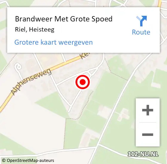 Locatie op kaart van de 112 melding: Brandweer Met Grote Spoed Naar Riel, Heisteeg op 28 juni 2022 12:25