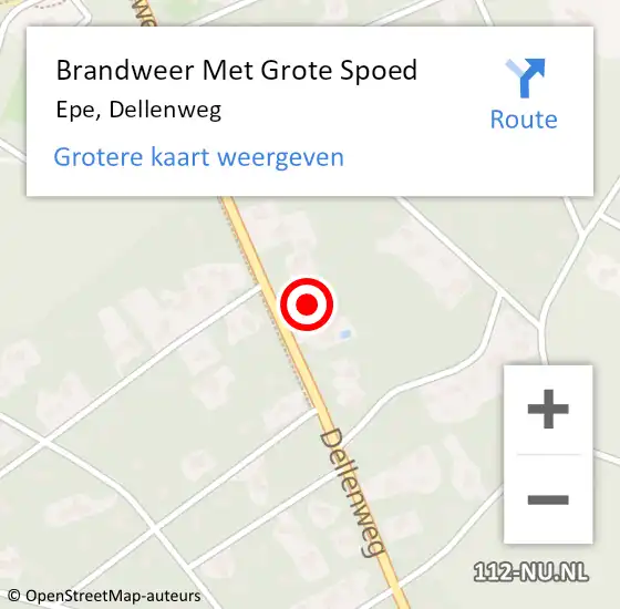 Locatie op kaart van de 112 melding: Brandweer Met Grote Spoed Naar Epe, Dellenweg op 28 juni 2022 13:30
