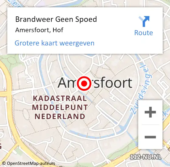 Locatie op kaart van de 112 melding: Brandweer Geen Spoed Naar Amersfoort, Hof op 28 juni 2022 13:31