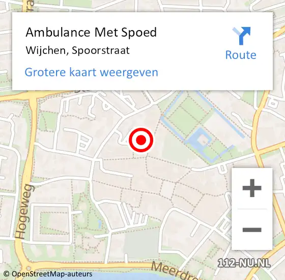 Locatie op kaart van de 112 melding: Ambulance Met Spoed Naar Wijchen, Spoorstraat op 28 juni 2022 13:37