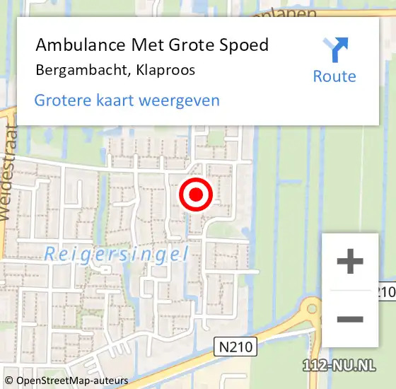 Locatie op kaart van de 112 melding: Ambulance Met Grote Spoed Naar Bergambacht, Klaproos op 28 juni 2022 14:12