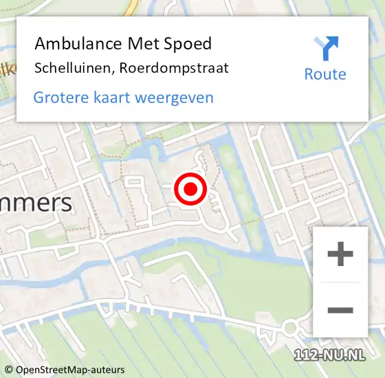 Locatie op kaart van de 112 melding: Ambulance Met Spoed Naar Schelluinen, Roerdompstraat op 28 juni 2022 14:27