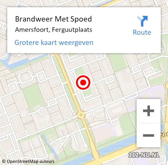 Locatie op kaart van de 112 melding: Brandweer Met Spoed Naar Amersfoort, Ferguutplaats op 28 juni 2022 14:57