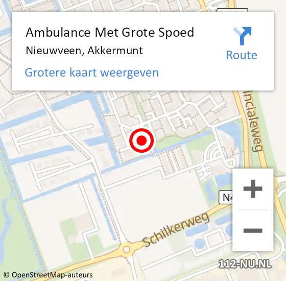 Locatie op kaart van de 112 melding: Ambulance Met Grote Spoed Naar Nieuwveen, Akkermunt op 28 juni 2022 14:58