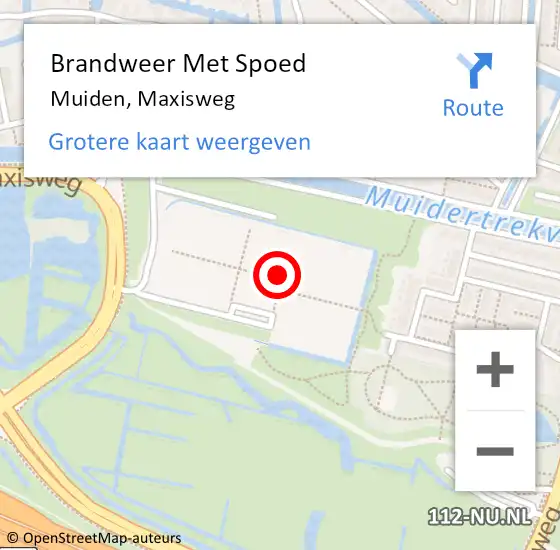 Locatie op kaart van de 112 melding: Brandweer Met Spoed Naar Muiden, Maxisweg op 28 juni 2022 15:19