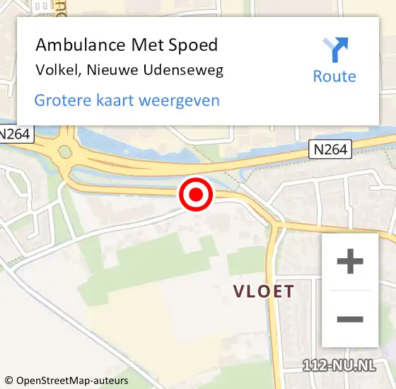 Locatie op kaart van de 112 melding: Ambulance Met Spoed Naar Volkel, Nieuwe Udenseweg op 21 juli 2014 16:35