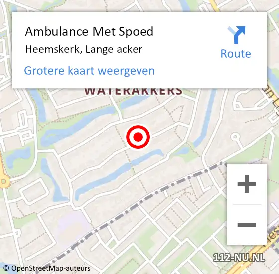 Locatie op kaart van de 112 melding: Ambulance Met Spoed Naar Heemskerk, Lange acker op 28 juni 2022 15:46