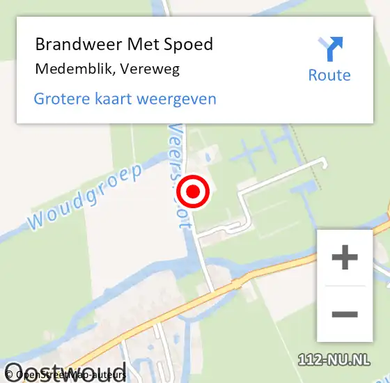 Locatie op kaart van de 112 melding: Brandweer Met Spoed Naar Medemblik, Vereweg op 28 juni 2022 16:12