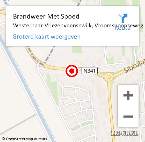 Locatie op kaart van de 112 melding: Brandweer Met Spoed Naar Westerhaar-Vriezenveensewijk, Vroomshoopseweg op 28 juni 2022 16:18