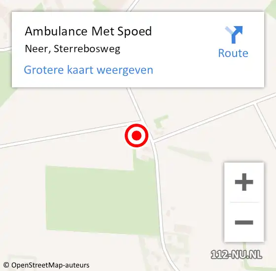 Locatie op kaart van de 112 melding: Ambulance Met Spoed Naar Neer, Sterrebosweg op 28 juni 2022 16:34