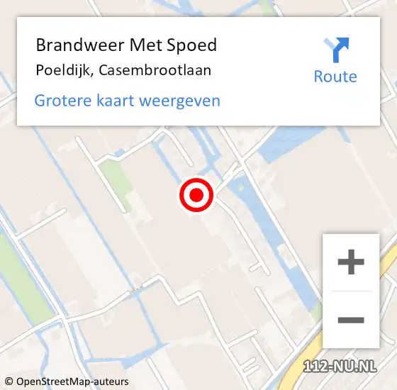 Locatie op kaart van de 112 melding: Brandweer Met Spoed Naar Poeldijk, Casembrootlaan op 28 juni 2022 16:40