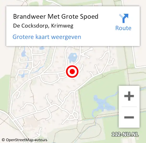 Locatie op kaart van de 112 melding: Brandweer Met Grote Spoed Naar De Cocksdorp, Krimweg op 28 juni 2022 16:50