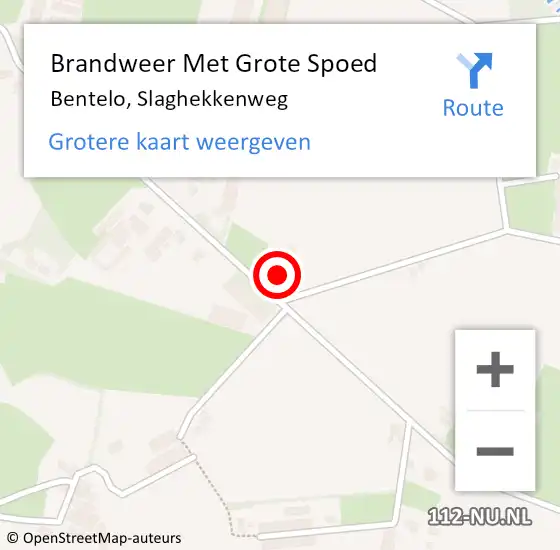 Locatie op kaart van de 112 melding: Brandweer Met Grote Spoed Naar Bentelo, Slaghekkenweg op 28 juni 2022 17:13