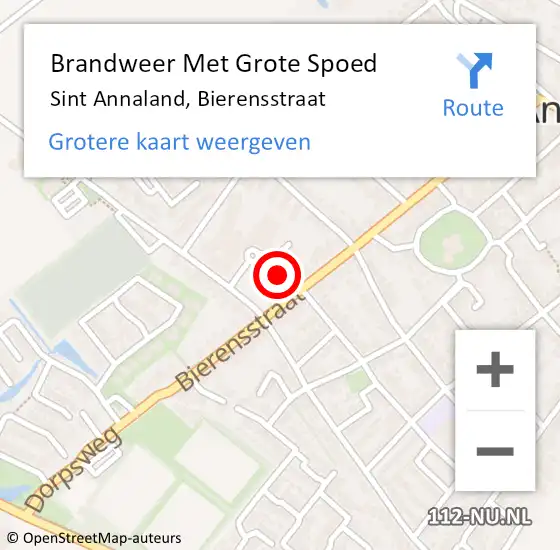 Locatie op kaart van de 112 melding: Brandweer Met Grote Spoed Naar Sint Annaland, Bierensstraat op 28 juni 2022 17:17