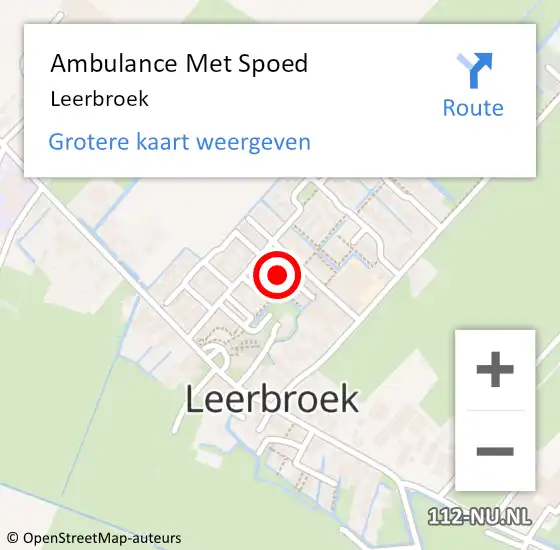 Locatie op kaart van de 112 melding: Ambulance Met Spoed Naar Leerbroek op 28 juni 2022 17:19
