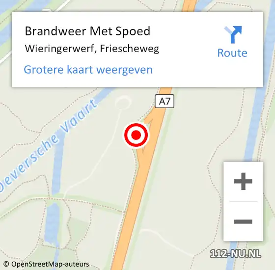 Locatie op kaart van de 112 melding: Brandweer Met Spoed Naar Wieringerwerf, Friescheweg op 28 juni 2022 17:38