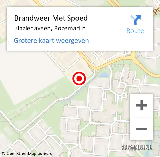 Locatie op kaart van de 112 melding: Brandweer Met Spoed Naar Klazienaveen, Rozemarijn op 28 juni 2022 17:41