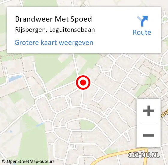 Locatie op kaart van de 112 melding: Brandweer Met Spoed Naar Rijsbergen, Laguitensebaan op 28 juni 2022 17:45