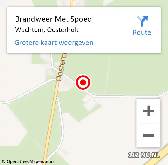 Locatie op kaart van de 112 melding: Brandweer Met Spoed Naar Wachtum, Oosterholt op 28 juni 2022 19:42