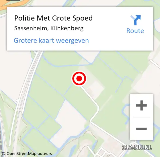 Locatie op kaart van de 112 melding: Politie Met Grote Spoed Naar Sassenheim, Klinkenberg op 28 juni 2022 20:05