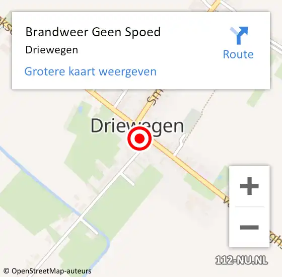 Locatie op kaart van de 112 melding: Brandweer Geen Spoed Naar Driewegen op 28 juni 2022 20:08