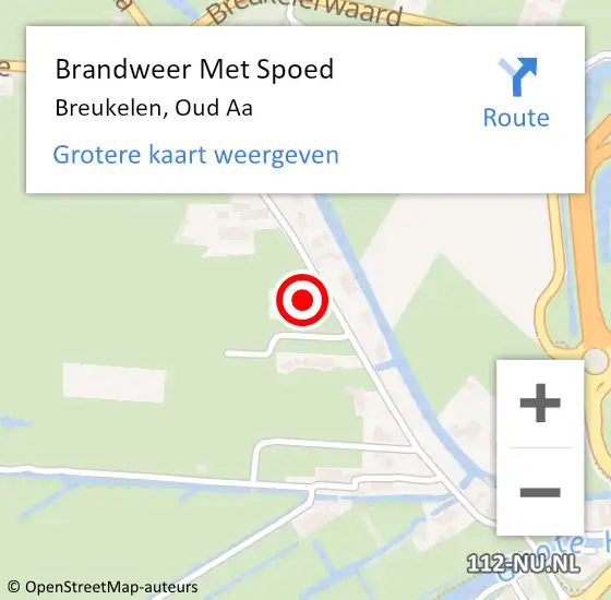 Locatie op kaart van de 112 melding: Brandweer Met Spoed Naar Breukelen, Oud Aa op 28 juni 2022 20:36