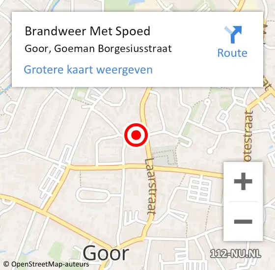 Locatie op kaart van de 112 melding: Brandweer Met Spoed Naar Goor, Goeman Borgesiusstraat op 28 juni 2022 20:37