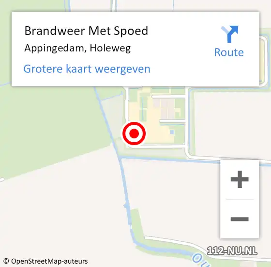 Locatie op kaart van de 112 melding: Brandweer Met Spoed Naar Appingedam, Holeweg op 28 juni 2022 21:18