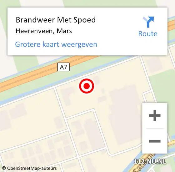 Locatie op kaart van de 112 melding: Brandweer Met Spoed Naar Heerenveen, Mars op 28 juni 2022 21:28