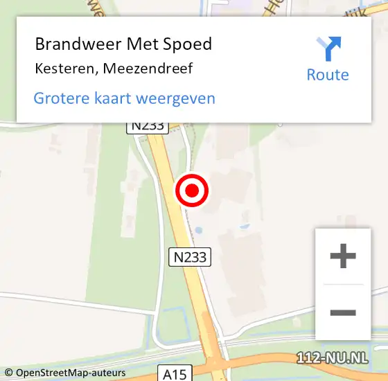 Locatie op kaart van de 112 melding: Brandweer Met Spoed Naar Kesteren, Meezendreef op 28 juni 2022 21:55