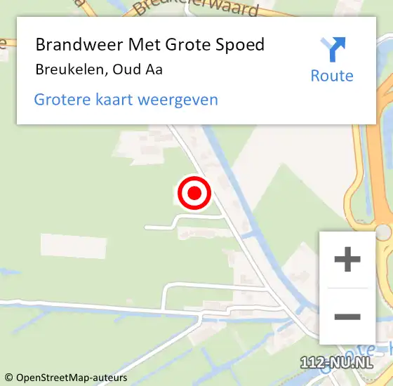 Locatie op kaart van de 112 melding: Brandweer Met Grote Spoed Naar Breukelen, Oud Aa op 28 juni 2022 22:39