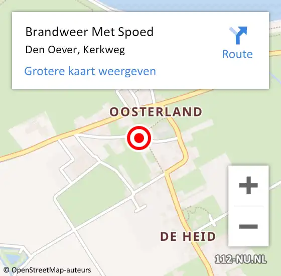 Locatie op kaart van de 112 melding: Brandweer Met Spoed Naar Anna Paulowna, Kerkweg op 28 juni 2022 23:27