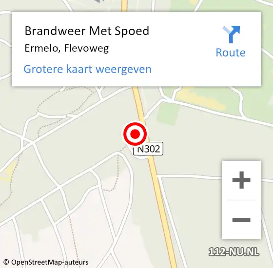 Locatie op kaart van de 112 melding: Brandweer Met Spoed Naar Ermelo, Flevoweg op 28 juni 2022 23:53