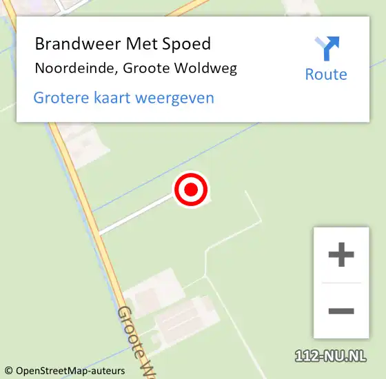 Locatie op kaart van de 112 melding: Brandweer Met Spoed Naar Noordeinde, Groote Woldweg op 29 juni 2022 00:14