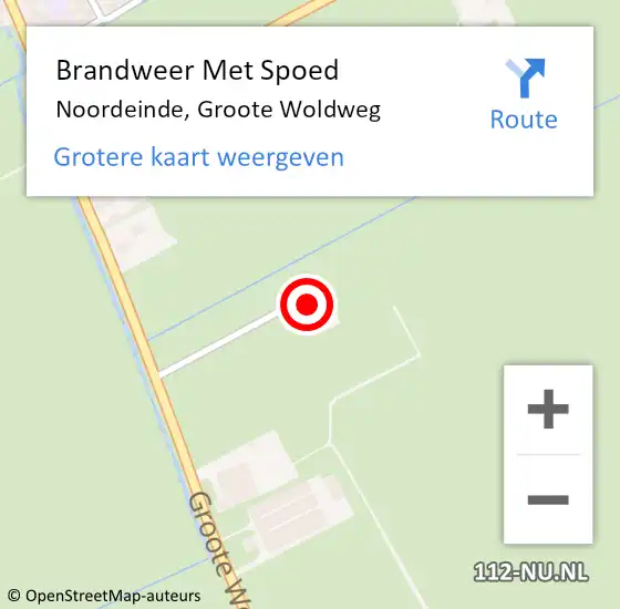 Locatie op kaart van de 112 melding: Brandweer Met Spoed Naar Noordeinde, Groote Woldweg op 29 juni 2022 00:21