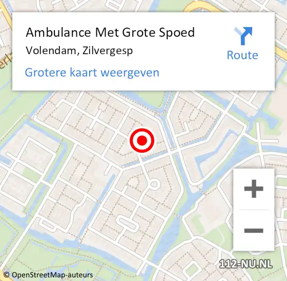 Locatie op kaart van de 112 melding: Ambulance Met Grote Spoed Naar Volendam, Zilvergesp op 29 juni 2022 01:10