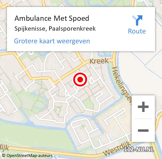 Locatie op kaart van de 112 melding: Ambulance Met Spoed Naar Spijkenisse, Paalsporenkreek op 29 juni 2022 01:15