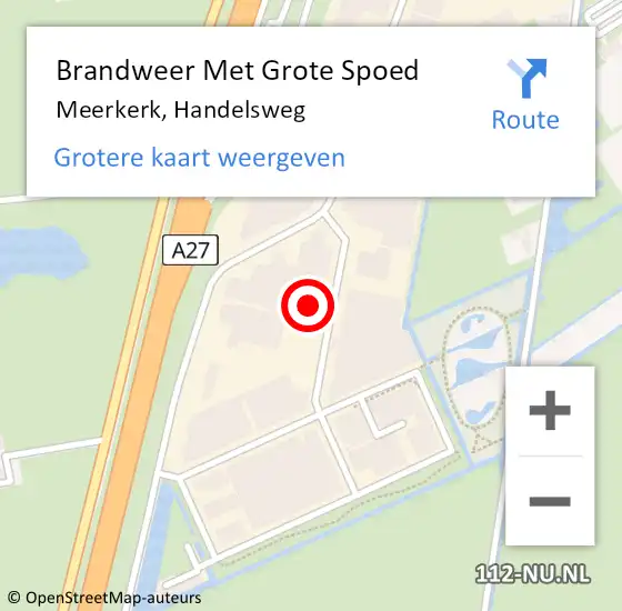 Locatie op kaart van de 112 melding: Brandweer Met Grote Spoed Naar Meerkerk, Handelsweg op 29 juni 2022 06:17