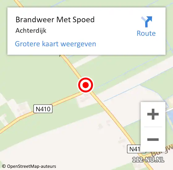 Locatie op kaart van de 112 melding: Brandweer Met Spoed Naar Achterdijk op 9 oktober 2013 07:34