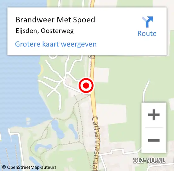 Locatie op kaart van de 112 melding: Brandweer Met Spoed Naar Eijsden, Oosterweg op 29 juni 2022 07:19