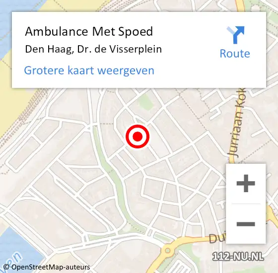 Locatie op kaart van de 112 melding: Ambulance Met Spoed Naar Den Haag, Dr. de Visserplein op 29 juni 2022 07:38