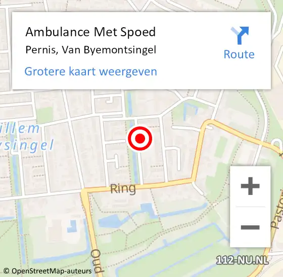 Locatie op kaart van de 112 melding: Ambulance Met Spoed Naar Pernis, Van Byemontsingel op 29 juni 2022 07:44